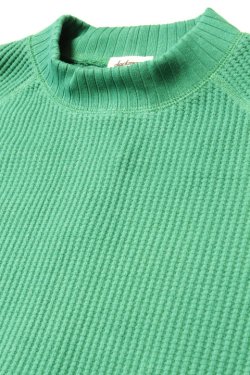 画像2: 「Jackman」 Waffle Mid-Neck ジャックマン ワッフル ミッドネック JM7200「トゥルーグリーン」