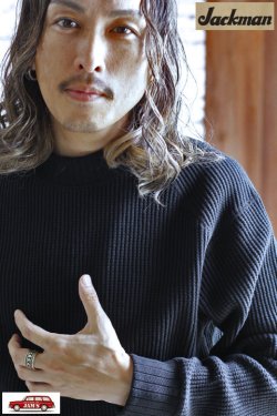 画像11: 「Jackman」 Waffle Mid-Neck ジャックマン ワッフル ミッドネック JM7200「ブラック」