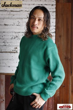 画像7: 「Jackman」 Waffle Mid-Neck ジャックマン ワッフル ミッドネック JM7200「トゥルーグリーン」