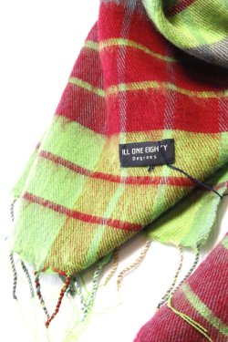 画像2: 「ILL180°」PLAID STOLE イルワンエイティ プレイド チェック ストール ILL252-39 [グリーン]