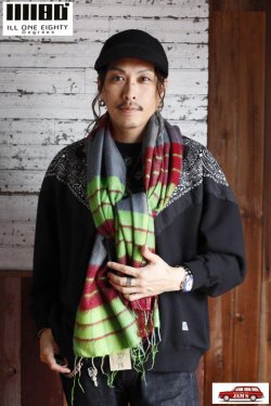 画像7: 「ILL180°」PLAID STOLE イルワンエイティ プレイド チェック ストール ILL252-39 [グリーン]
