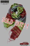 「ILL180°」PLAID STOLE イルワンエイティ プレイド チェック ストール ILL252-39 [グリーン]