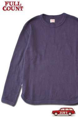 画像1: [2025年限定]「FULLCOUNT」Heavywight Waffle Longsleeve T-Shirt フルカウント ヘヴィーウェイト ワッフル ロングスリーブ Tシャツ [エッグプラント / ナス紺]