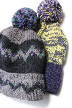 画像2: 「ILL180°」HAND KNIT SKI CAP イルワンエイティ ハンドニット スキーキャップ ILL252-40 [ブラック・2トーン]