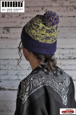 画像12: 「ILL180°」HAND KNIT SKI CAP イルワンエイティ ハンドニット スキーキャップ ILL252-40 [ブラック・2トーン]