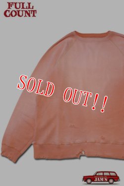 画像1: [2025年限定]「FULLCOUNT」Fading Raglan Sleeve Sweatshirt フルカウント フェーディング ラグランスリーブ スウェット ダメージ加工 3769 [ピンク]