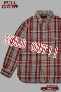 [2025年限定]「FULLCOUNT」Original Cotton Check Flannel Work Shirt Vintage 4094HW フルカウント オリジナル コットンチェック フランネルシャツ ヴィンテージ加工 [フェード / グレー×レッド]