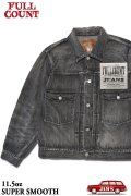 「FULLCOUNT」Type 2nd BLACK DENIM JACKET DARTFORD Lot ＃2102BKSSHW 11.5oz フルカウント タイプ セカンド デニムジャケット ブラックデニム スーパースムース ヴィンテージ加工 [フェードブラック]