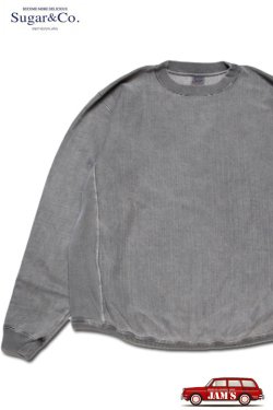 画像1: 「Sugar & Co.」Reverse Sweat "Hand Die" シュガーアンドカンパニー リバーススウェット 手染め [フェードブラック]