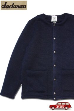 画像1: 「Jackman」Wool Collarless Jacket ジャックマン ウール カラーレス ジャケット JM8587 [ダークネイビー]