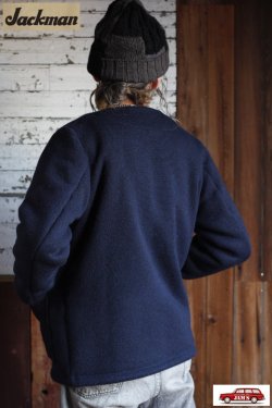 画像9: 「Jackman」Wool Collarless Jacket ジャックマン ウール カラーレス ジャケット JM8587 [ダークネイビー]