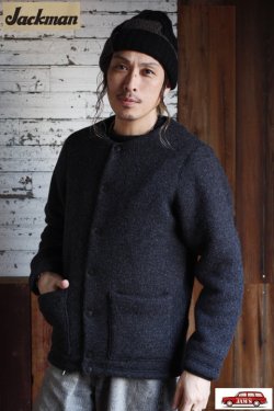 画像11: 「Jackman」Wool Collarless Jacket ジャックマン ウール カラーレス ジャケット JM8587 [ヘザーブラック]