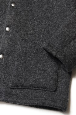 画像3: 「Jackman」Wool Collarless Jacket ジャックマン ウール カラーレス ジャケット JM8587 [ヘザーブラック]