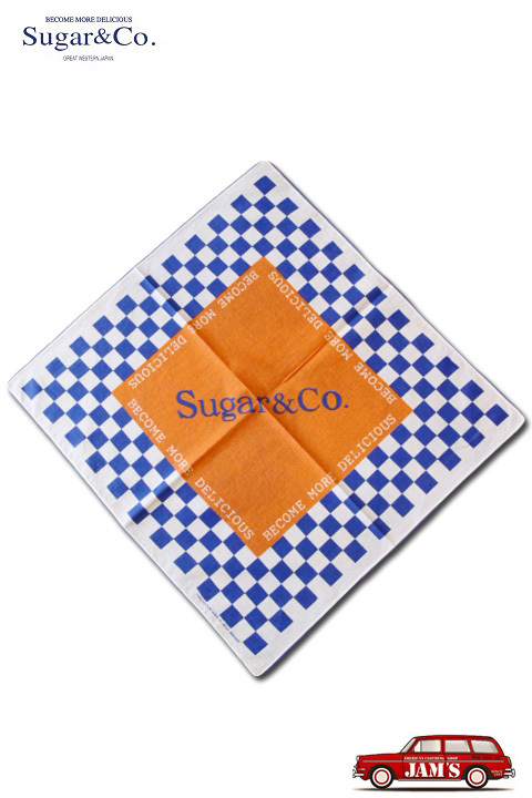 「Sugar & Co.」cleaning cloth シュガーアンドカンパニー クリーニングクロス バンダナ 抗菌加工 [オレンジ × ブルー]