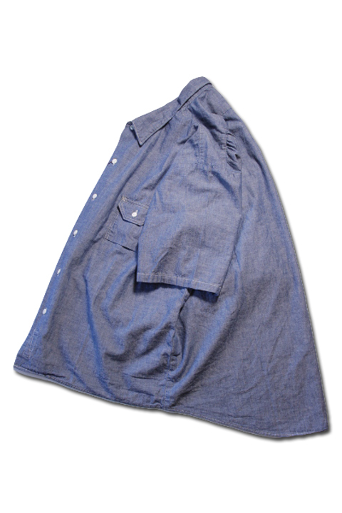 「CAL O LINE」CHAMBRAY S/S SHIRT キャルオーライン シャンブレー 半袖シャツ CL211-042 [ブルー]