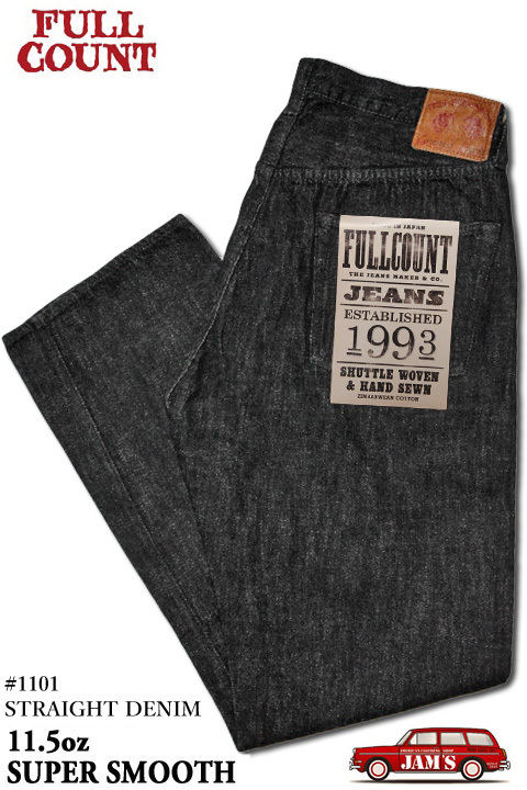 「FULLCOUNT」Lot #1101BKSS Straight Black Denim 11.5oz 