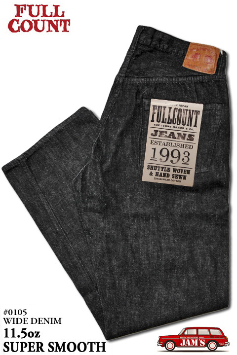 「FULLCOUNT」Lot #0105BKSS Wide Black Denim 11.5oz 