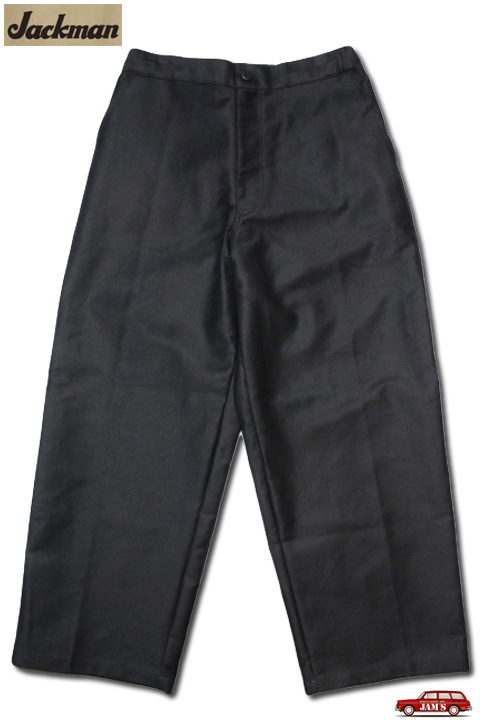 「Jackman」OM Baggy Trousers ジャックマン 裏毛モールスキン バギートラウザーズ JM4586「ブラック」