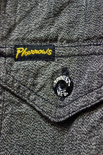 画像1: 「Pherrow's」 12W-750WS  HEATHER CHAMBRAY WORK SHIRTS へザーシャンブレーワークシャツ  [ブラック]