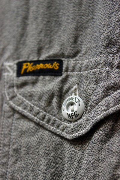 画像1: 「Pherrow's」 12W-750WS  HEATHER CHAMBRAY WORK SHIRTS へザーシャンブレーワークシャツ  [グレー]