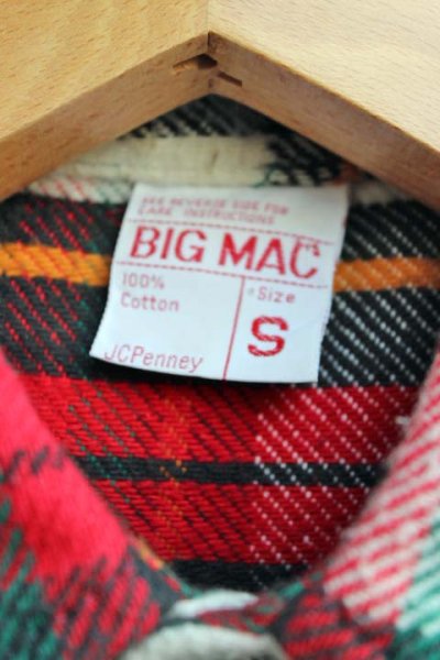 画像2: 「VINTAGE」 DEAD STOCK 1970年代 BIG MAC ビッグマック ヘヴィーネルシャツ 稀少 ウエスタン仕様　Size S　[レッド×ホワイト]