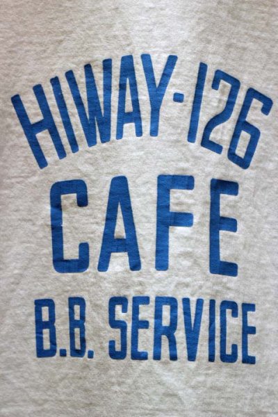 画像2: 「Pherrow's」13S-PT7 フェローズ クラックプリント "CAFE"半袖Tee  [ホワイト]