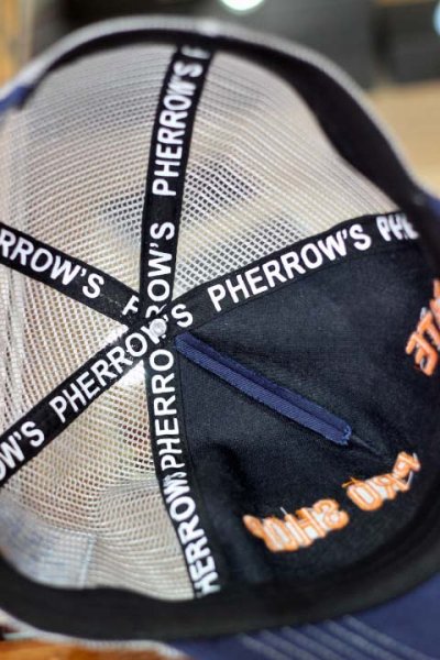 画像3: [店舗限定アイテム]「Pherrow's」13S-PMC4 フェローズ 刺繍×フロッキープリント×ワッペン　メッシュキャップ [ネイビー]