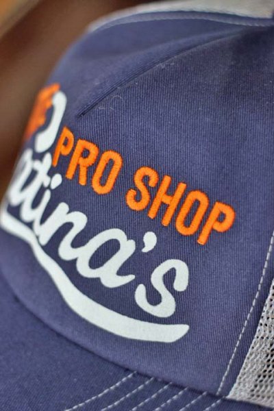 画像1: [店舗限定アイテム]「Pherrow's」13S-PMC4 フェローズ 刺繍×フロッキープリント×ワッペン　メッシュキャップ [ネイビー]