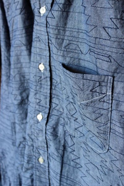 画像3: 「JELADO」 Native Stitch Chambray B.D.Shirts　ジェラード　ネイティブテッチ シャンブレーボタンダウンシャツ [インディゴ]