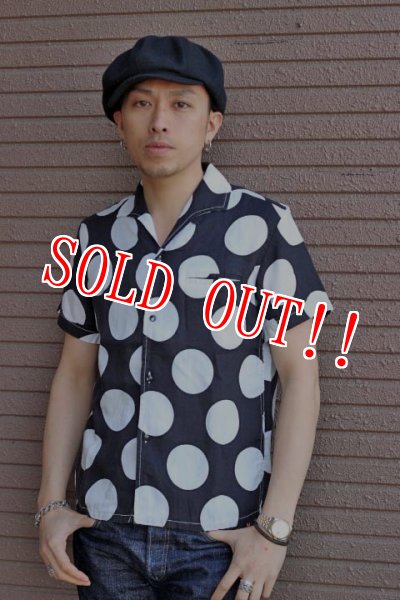 画像1: 「JELADO」  50s STYLE　DOT S/S BOX SHIRTS　ドット柄 ショートスリーブ レーヨンボックスシャツ 半袖シャツ [ブラック×ホワイト] (1)