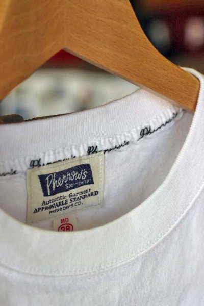 画像1: 「Pherrows」 フェローズ  ロゴ プリント半袖Tシャツ PT1 [ホワイト・ネイビー・マスタード・ブルー・グレー]
