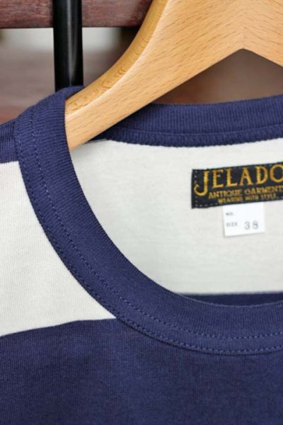 画像1: 「JELADO」 Keepers Tee Plain　ジェラード　キーパーズTシャツ プレーンボーダー　[ネイビー×ホワイト]