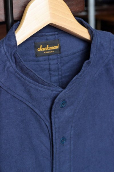 画像1: 「Jackman」 Baseball Flannel Shirts　ジャックマン　ベースボール フランネルシャツ JM3131　「ネイビー」
