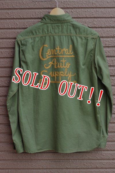 画像5: 「Pherrows」 フェローズ コットンツイル カスタムワークシャツ 刺繍 ワッペン 14W-720WS-P [オリーブ] (5)