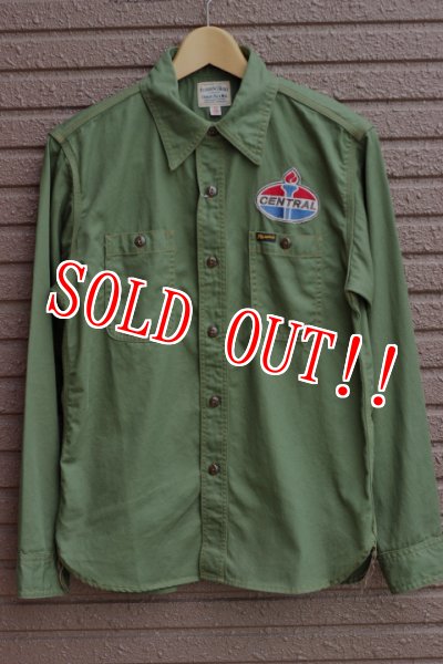 画像4: 「Pherrows」 フェローズ コットンツイル カスタムワークシャツ 刺繍 ワッペン 14W-720WS-P [オリーブ] (4)