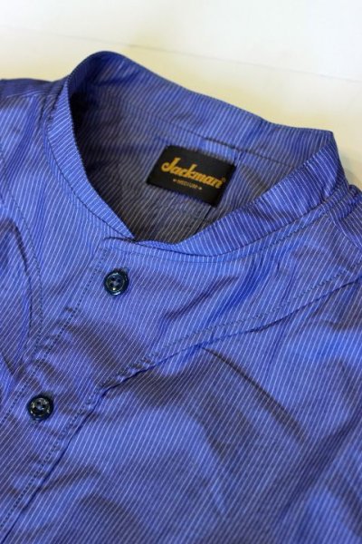 画像1: 「Jackman」 Baseball Stripe Shirts　ジャックマン　ベースボール ストライプシャツ JM3140　「ネイビー」
