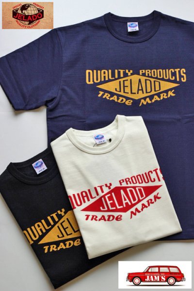 画像1: 「JELADO」 Jelado official Tee  ジェラード　オフィシャルプリント ロゴ 半袖Tシャツ [オフホワイト・オールドネイビー・ブラック] (1)
