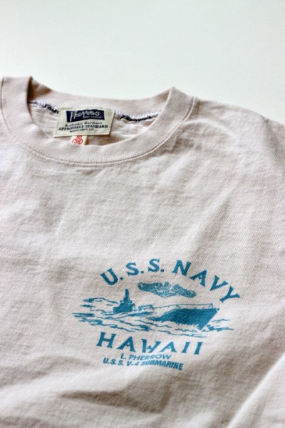 画像3: 「Pherrows」 U.S.NAVY HAWAII フェローズ  USネイビー ハワイ プリント半袖Tシャツ 15S-PT10 [Sホワイト・Sネイビー]