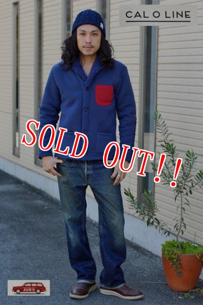 画像2: 「CAL O LINE」 SHAWL COLLAR PILE JACKET ショールカラー パイルフリースジャケット CL15F056 [ネイビー] (2)