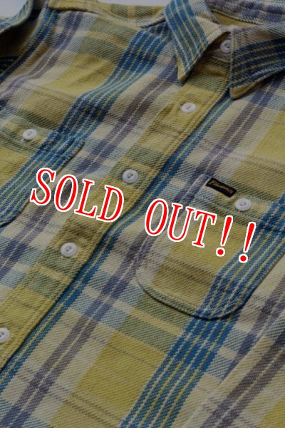 画像4: 「Pherrows」 フェローズ ヘヴィーネルシャツ 15W-720WS [イエロー] (4)
