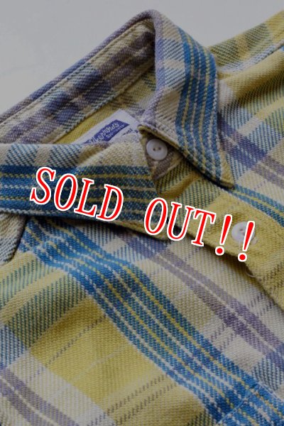 画像3: 「Pherrows」 フェローズ ヘヴィーネルシャツ 15W-720WS [イエロー] (3)