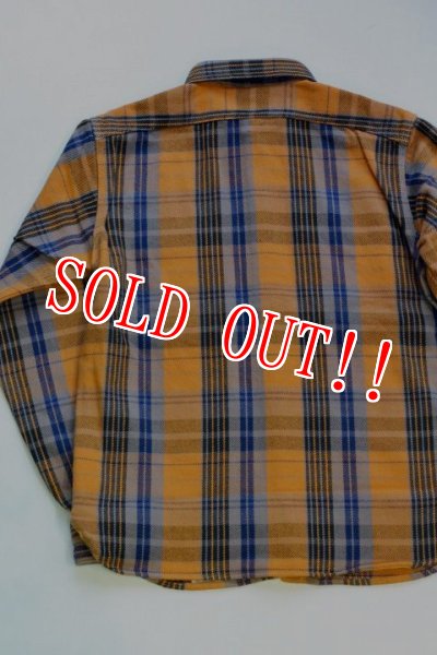 画像2: 「Pherrows」 フェローズ ヘヴィーネルシャツ 15W-720WS [オレンジ] (2)