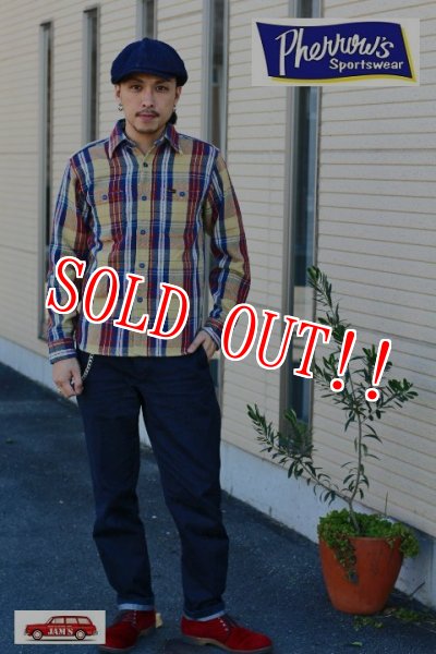 画像7: 「Pherrows」 フェローズ ヘヴィーネルシャツ 15W-720WS [ベージュ] (7)