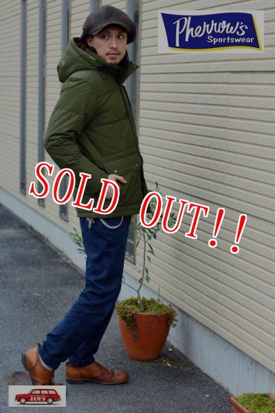 画像11: 「Pherrows」 フェローズ ダウンジャケット 15W-E.P.D. [オリーブ] (11)