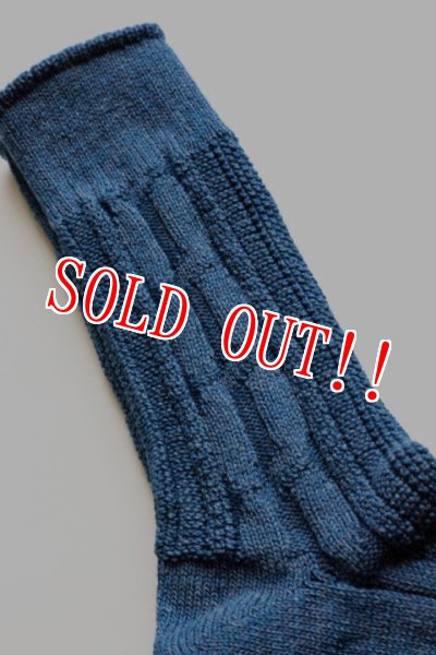 画像5: 「JELADO」 トレック ケーブル編み ソックス AB03602 [インディゴ・フェイドインディゴ] (5)