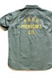 画像2: 「Pherrows」 フェローズ 25周年 コットンリネン カスタムワーク 半袖シャツ 16S-25TH-SHIRTS [オリーブ] (2)