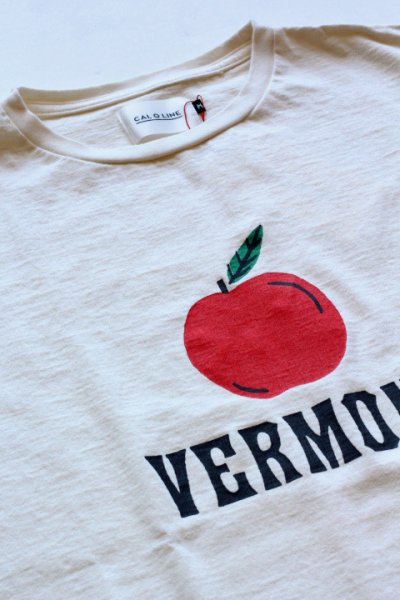 画像2: 「CAL O LINE」 VERMONT APPLE T-SHIRT キャルオーライン アップルプリントTシャツ [ホワイト]
