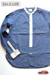 画像1: 「CAL O LINE」 STAND COLLAR CHAMBRAY SHIRTS キャルオーライン スタンドカラー シャンブレーシャツ CL162-023 [ブルー] (1)
