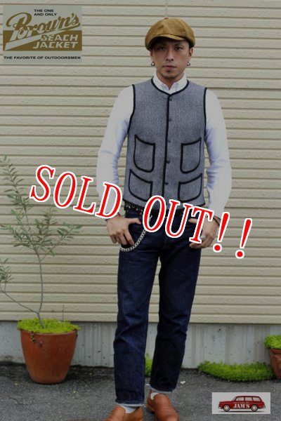 画像14: 「Browns BEACH」  EARLY VEST  ブラウンズビーチ アーリーベスト フルカウント社製  BBJ7-001  [グレー] (14)