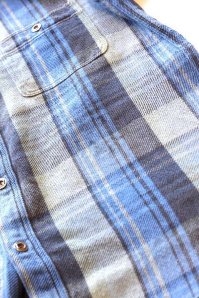 画像3: 「JELADO」 DUG OUT SHIRTS　ジェラード ダグアウトシャツ 40着限定生産 ヴィンテージ加工 ネルシャツ　[ブルー]